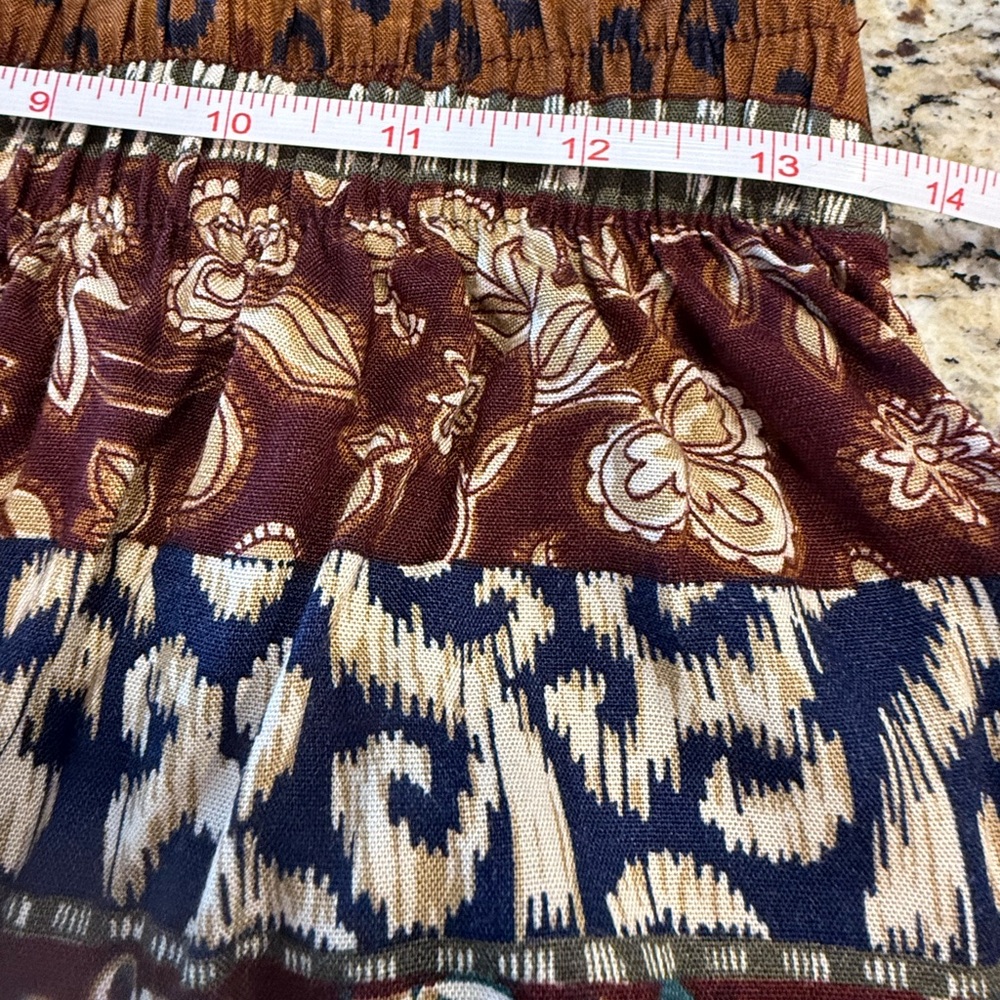 Byer California boho patchwork multi print blue brown lightweight shorts SZ M - Picture 6 of 10